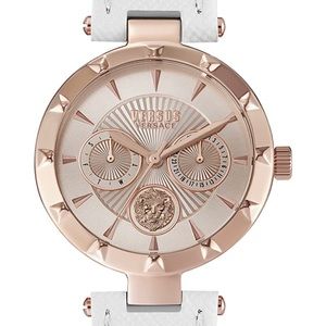 Versace Womens Rose Gold 36 mm Sertie Strap Watch VSPOS4921